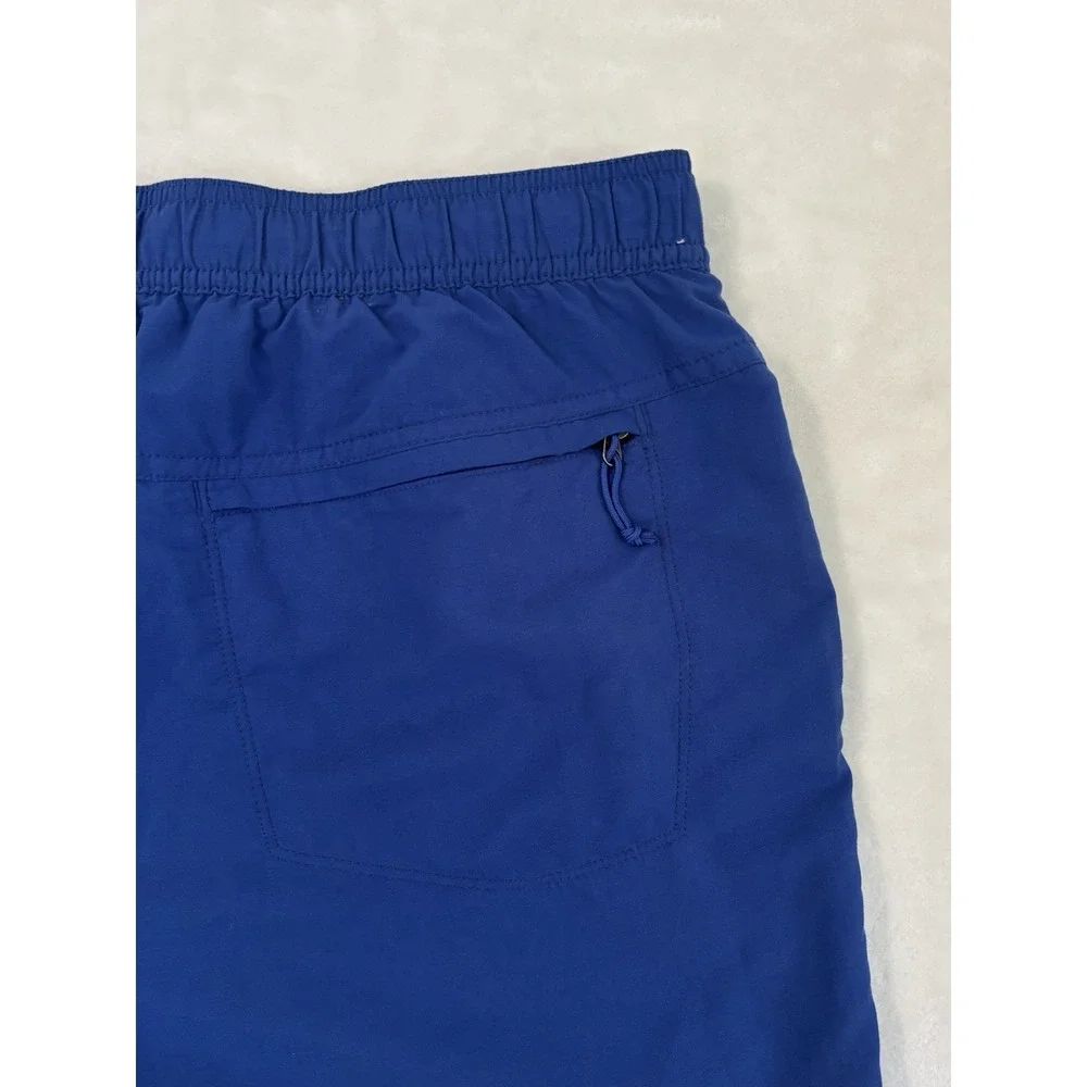 The North Face Class V Water Shorts Men L Blue Lined Swim Hiking Zip Pocket 0733